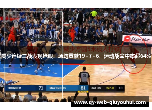 威少连续三战表现抢眼，场均贡献19+7+6，运动战命中率超64%